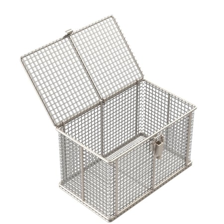 Anysizebasket Rectangular Wire Mesh Basket: 10Lx6Wx6H, 304 SS, 3/16 Rod Frame, Mesh: 2 x .063 TMT-100060060-P02S